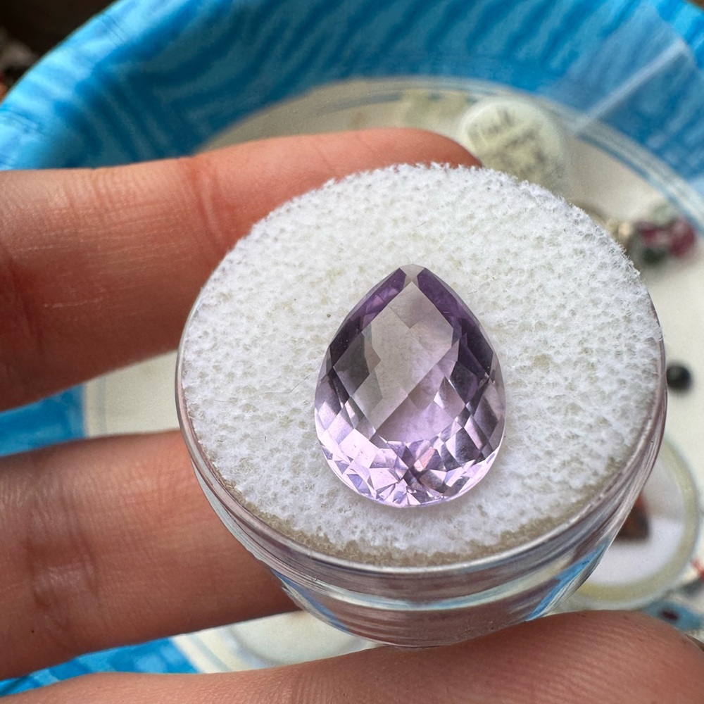 5.25ctw genuine pear amethyst loose in gem jar - Picture 3 of 15